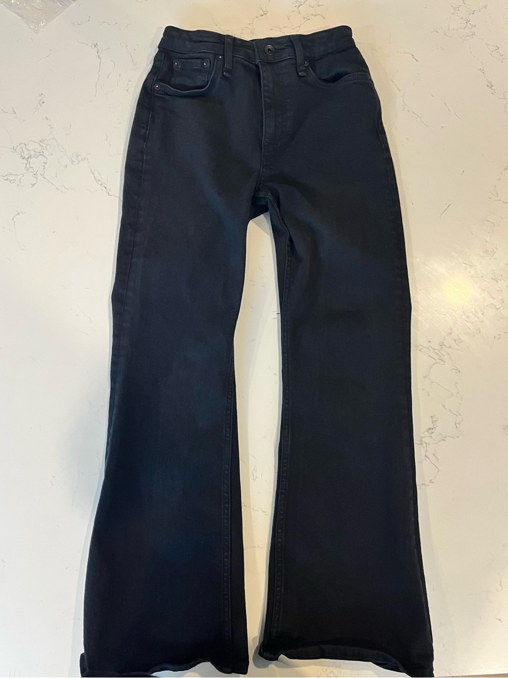 rag & bone Casey High Rise Ankle Black Flared Jeans